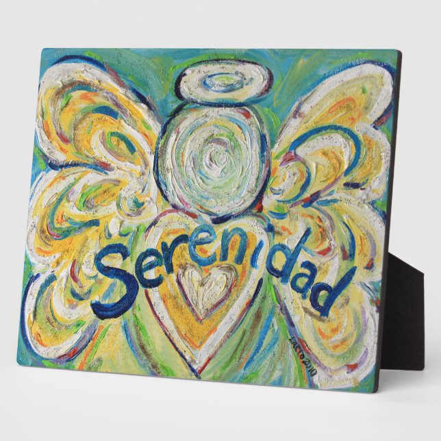 Serenidad Inspirational Angel Painting Poem Plaque (Side)