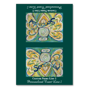 Serenidad Word Angel Custom Table Tents Number