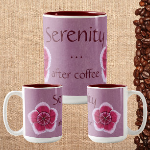 Serenity After Coffee Pink Dianthus Two-Tone Coffee Mug