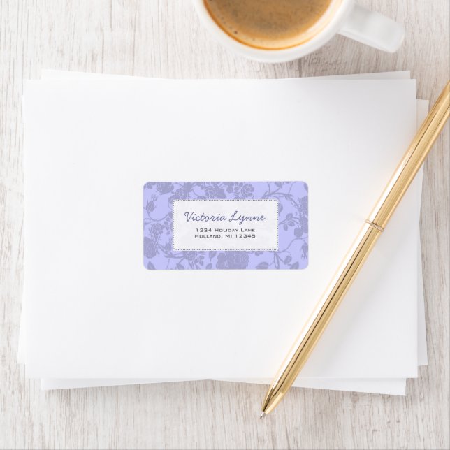 Serenity Blue Rose Return Address Label (Insitu)
