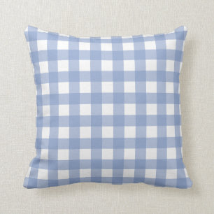 Serenity Blue & White Gingham Check Cushion