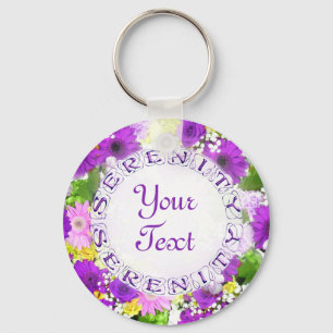 Serenity Bouquet Floral Template Key Ring