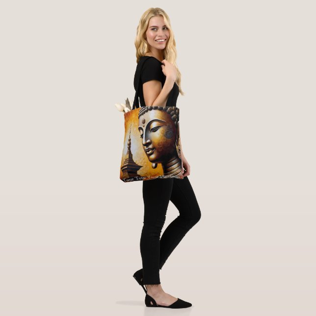 Serenity Buddha Tote Bag (On Model)