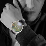 Serenity by the River Watch<br><div class="desc">Give Dad the best gift for Father’s Day or his birthday with this elegant Serenity by the River watch. Reproduced from my plein air oil painting where i stood by the river and painted this beautiful scene in the mountains of North Idaho!</div>