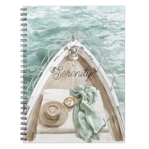 Serenity Calm Ocean Boat Notebook