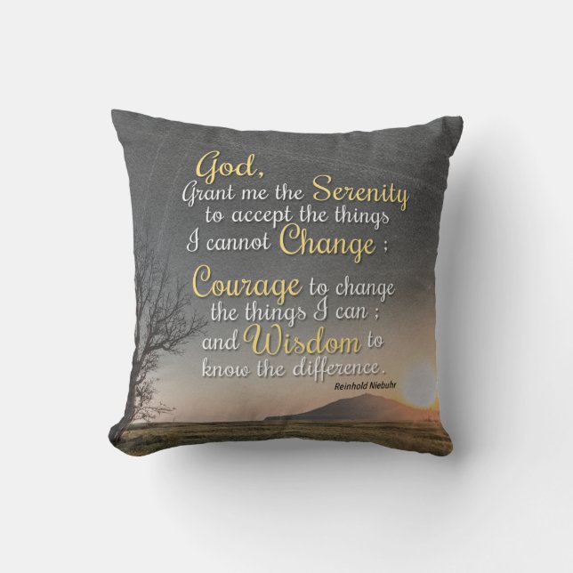 Serenity, Courage and Wisdom Cushion (Front)