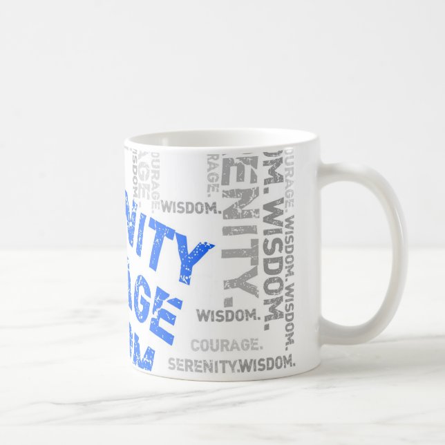 Serenity Courage Wisdom Word Collage Coffee Mug (Right)