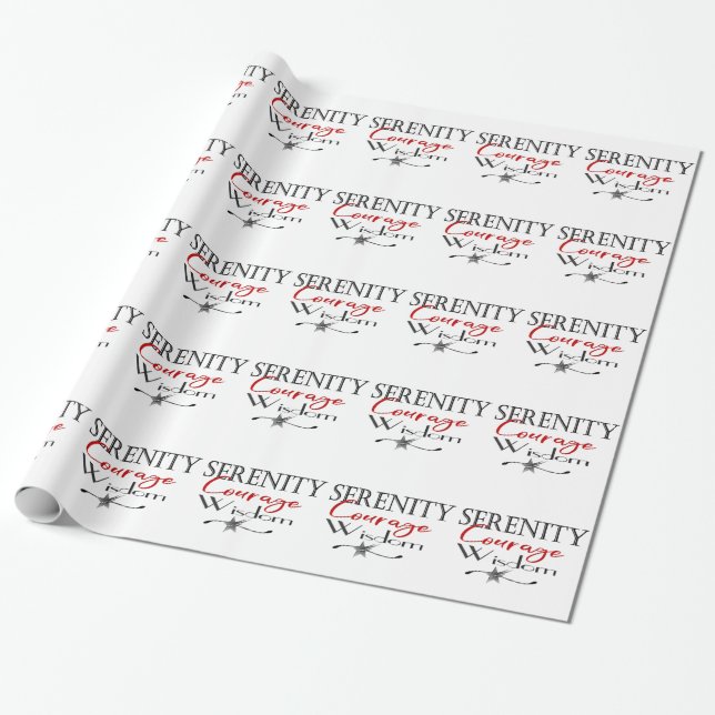 Serenity Courage Wisdom Wrapping Paper (Unrolled)