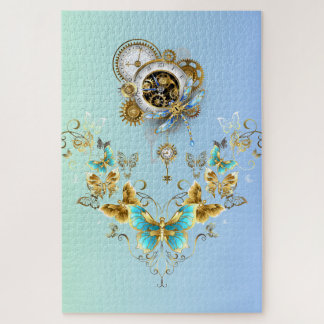 Serenity Engine – Teal Mechanical Floral Jigsaw Puzzle