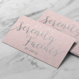 Serenity Facials Skincare Salon Spa Aesthetician Business Card