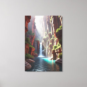 Serenity Falls : Majestic Canyon Escape Canvas Print
