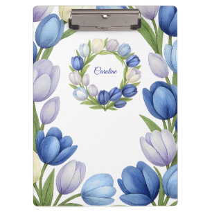 Serenity in Bloom Pastel Tulip Floral Home Decor Clipboard