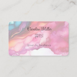 Serenity in Blue Abstract Flowing Forms Business C Card