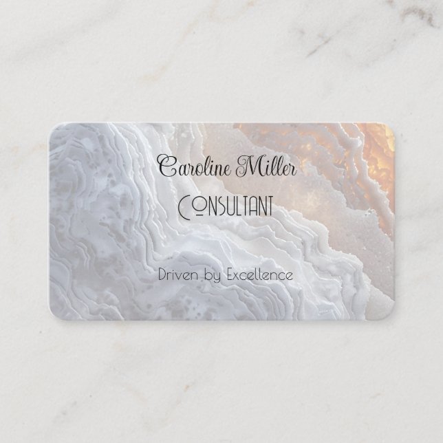 Serenity in Grey Abstract Flowing Forms Business Card (Front)