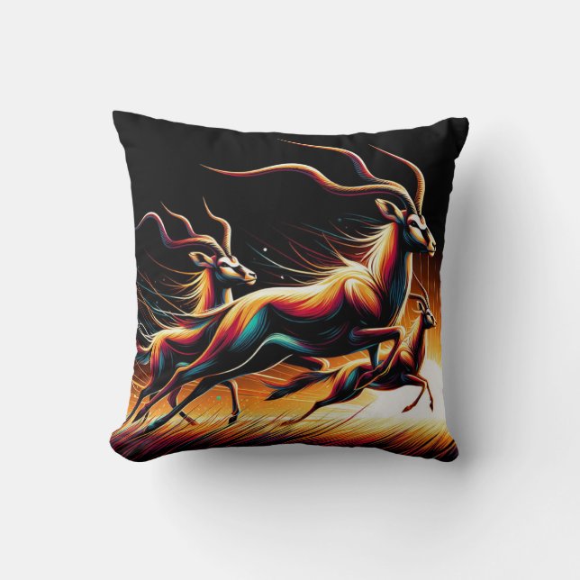 Serenity in Motion Antelope-Inspired Cushion (Front)