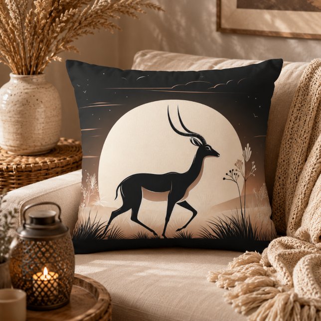 Serenity in Motion Antelope-Inspired Cushion (Serenity in Motion Antelope-Inspired Throw Pillow)