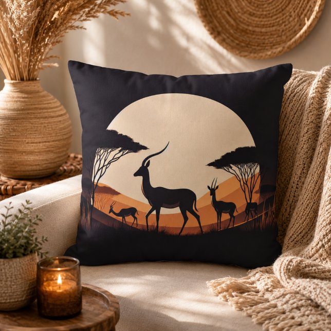 Serenity in Motion Antelope-Inspired Cushion (Serenity in Motion Antelope-Inspired Throw Pillow)