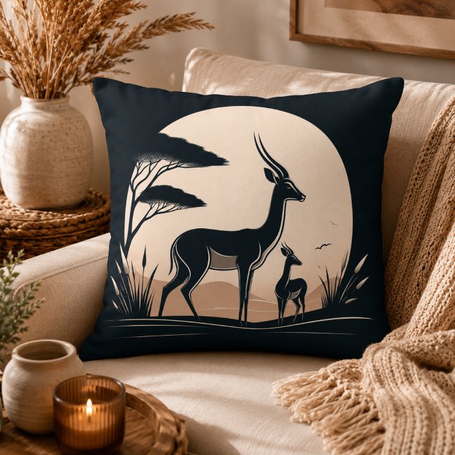 Serenity in Motion Antelope-Inspired Cushion (Serenity in Motion Antelope-Inspired Throw Pillow)