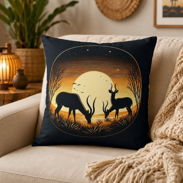 Serenity in Motion Antelope-Inspired Cushion (Serenity in Motion Antelope-Inspired Throw Pillow)
