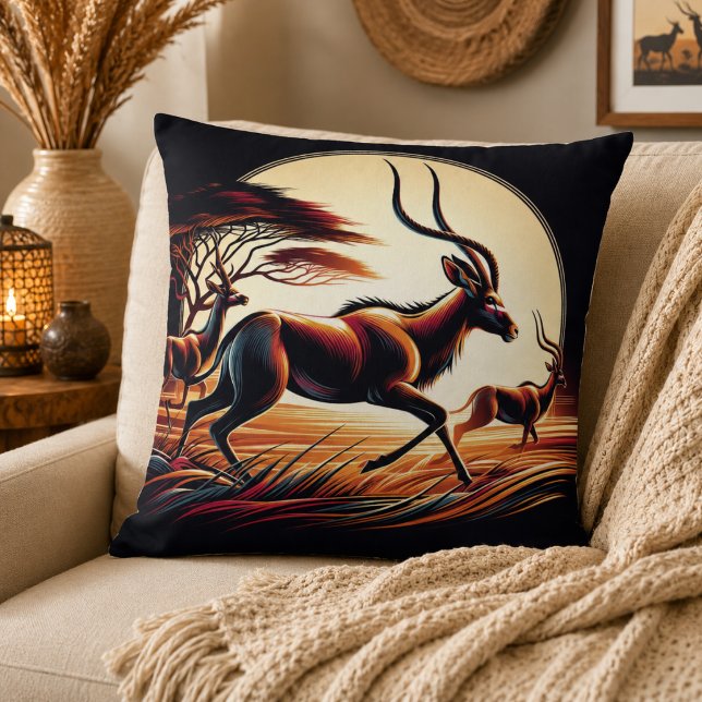Serenity in Motion Antelope-Inspired Cushion (Serenity in Motion Antelope-Inspired Throw Pillow)