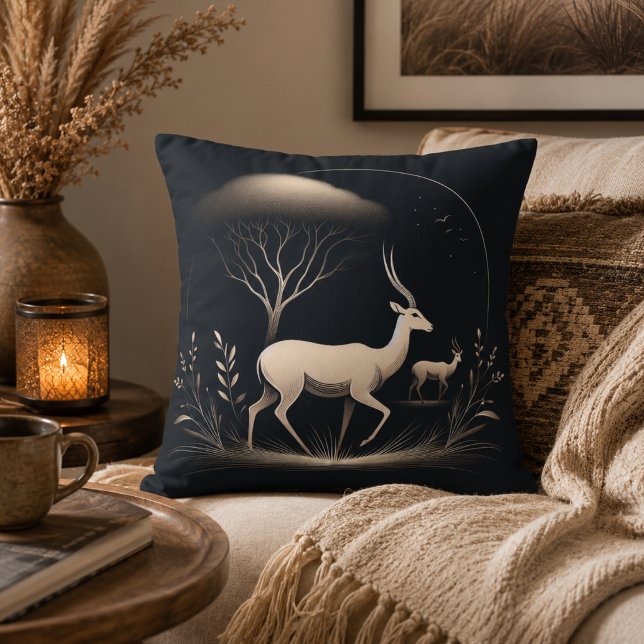 Serenity in Motion Antelope-Inspired Cushion (Serenity in Motion Antelope-Inspired Throw Pillow)