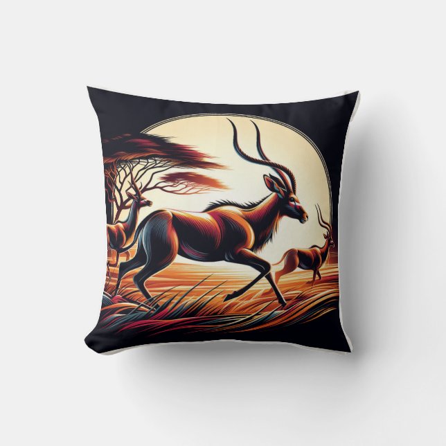 Serenity in Motion Antelope-Inspired Cushion (Front)