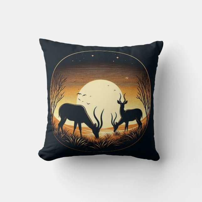 Serenity in Motion Antelope-Inspired Cushion (Front)