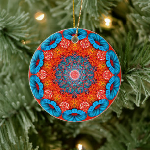 Serenity in Motion: Radiant Mandala Ceramic Tree Decoration