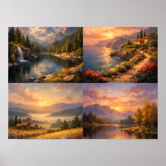 Serenity in Nature – Landscape Wall Art Collection (Front)
