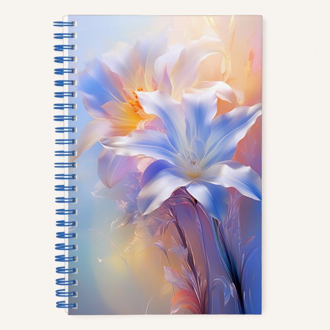 Serenity in Pastel Floral Art Notebook (Front)