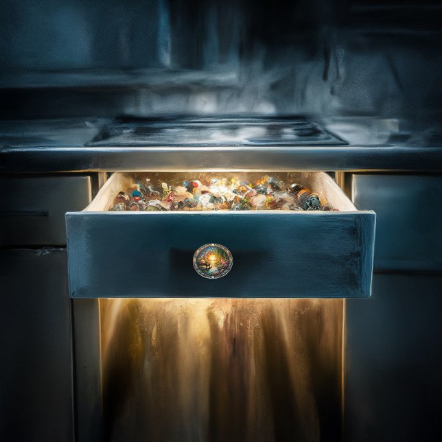 Serenity in the Garden A Bench Among Blooms Ceramic Knob (Creator Uploaded)