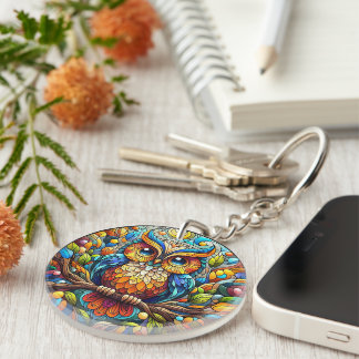 Serenity in the Garden A Bench Among Blooms Key Ring