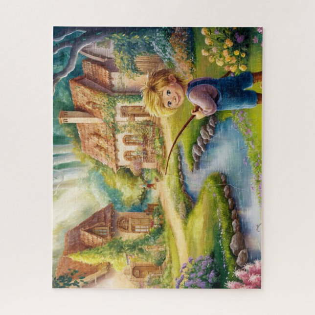 Serenity in the Village Painting Jigsaw Puzzle (Vertical)