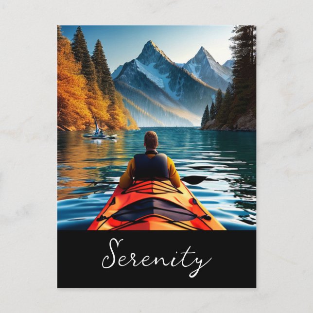 Serenity | Kayaking on the Lake Postcard (Front)