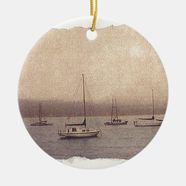 Serenity Lake Ceramic Tree Decoration (Front)