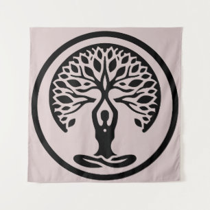 Serenity light Purple Minimalist Yoga Tree of Life Tapestry