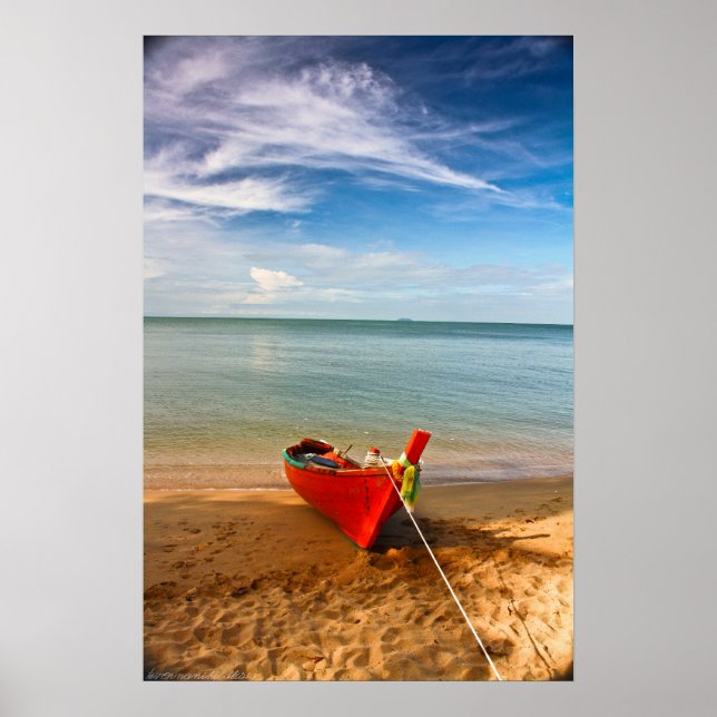 "Serenity - Little Red Boat" Photograph Print (Front)