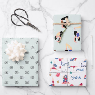 Serenity Now - Yoga Themed  Wrapping Paper Sheet