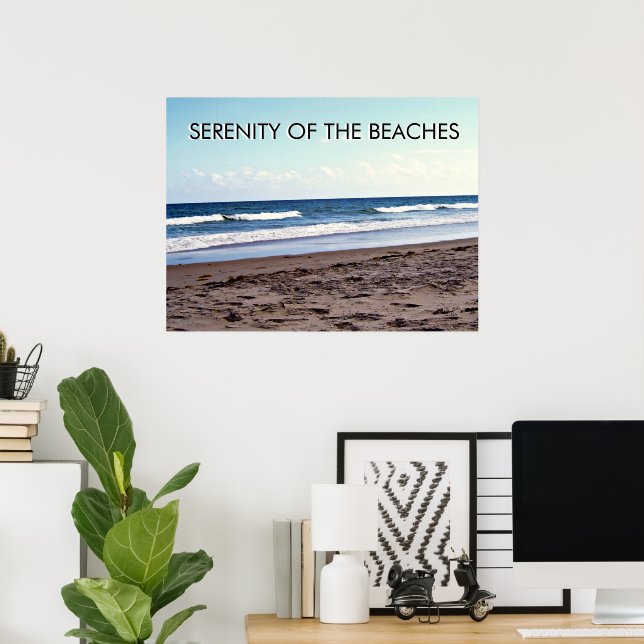 Serenity of the Beaches Coastal Scene Poster (Home Office)