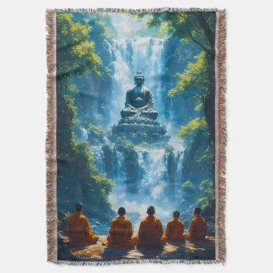 Serenity of the Five Monks Throw Blanket