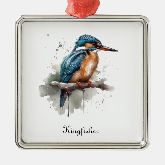 Serenity of the Kingfisher Metal Tree Decoration (Front)