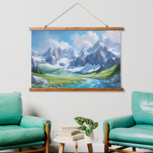Serenity of the Mountains Peaceful Nature Hanging Tapestry