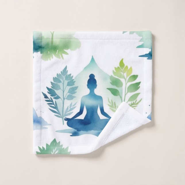 Serenity Over Lotus Bath Towel Set (Wash Cloth)