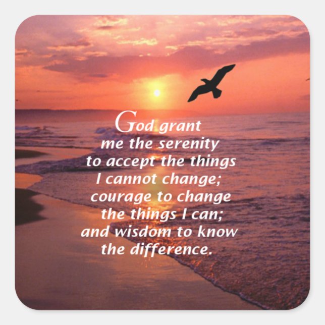 Serenity Prayer 3 Square Sticker (Front)