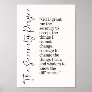 Serenity prayer Alcoholics Anonymous art print