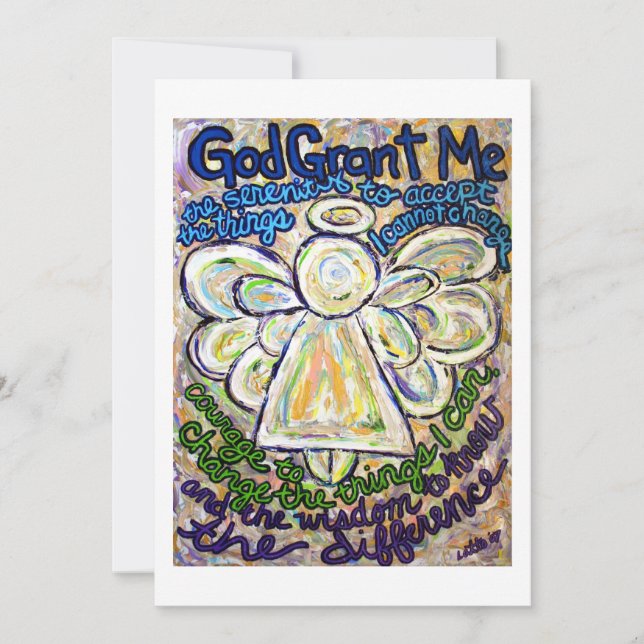 Serenity Prayer Angel Art Invitation or Invites (Front)