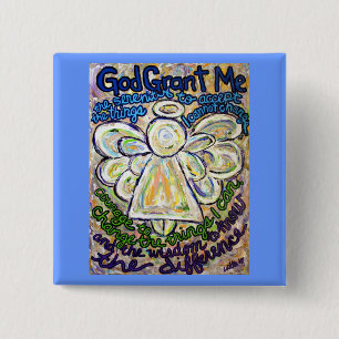 Serenity Prayer Angel Art Painting Pin