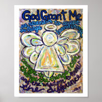 Serenity Prayer Angel Painting Art Poster (Small)