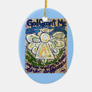Serenity Prayer Angel Painting Ornament Pendant