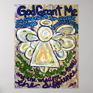 Serenity Prayer Angel Painting Poster Art Print